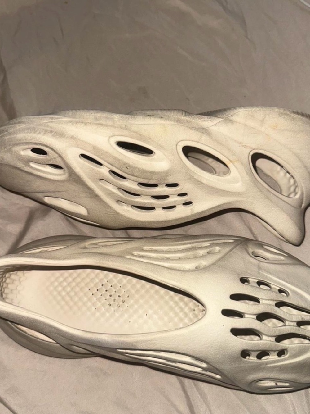 White Foam Slip-On Sculpted Clog Shoes